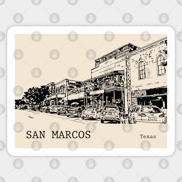 San Marcos Texas Sticker by Lakeric